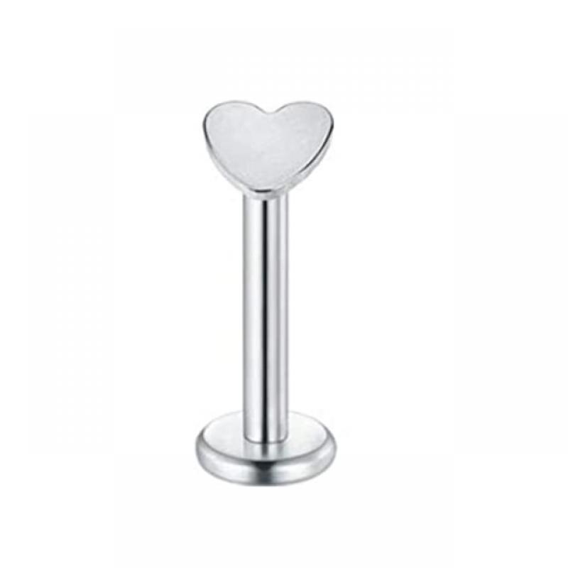 1PCS Steel Heart Star Labret Piercing Stud Lip Ring Thread Tragus Earring Helix Stud Cartilage Piercing Rook Earring Lobe