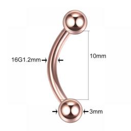 1PC Stainless Steel Crystal Eyebrow Piercing Stud Curved Barbell Zircon Banana Earring Lip Bar Daith Helix Unisex Body Jewelry
