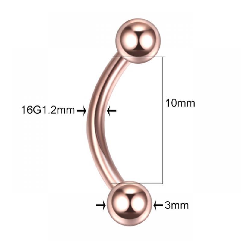 1PC Stainless Steel Crystal Eyebrow Piercing Stud Curved Barbell Zircon Banana Earring Lip Bar Daith Helix Unisex Body Jewelry
