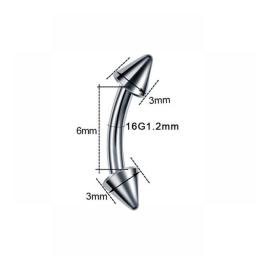 1PC G23 Titanium Eyebrow Banana Piercing Ring Curved Barbell Lip Ring Snug Daith Helix Rook Earring Cartilage Tragus Jewelry 16G