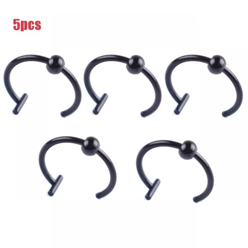 5Pcs Lip Nose Rings Neutral Punk Lip-shaped Ear Nose Clip Fake Diaphragm with Perforated Lip Hoop Body Jewelry Steel Ring