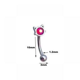 1PC 2023 New Cute Cat Curved Rook Piercing Stainless Steel Eyebrow Piercing Body Piercing  Eyebrow Jewelry 16g
