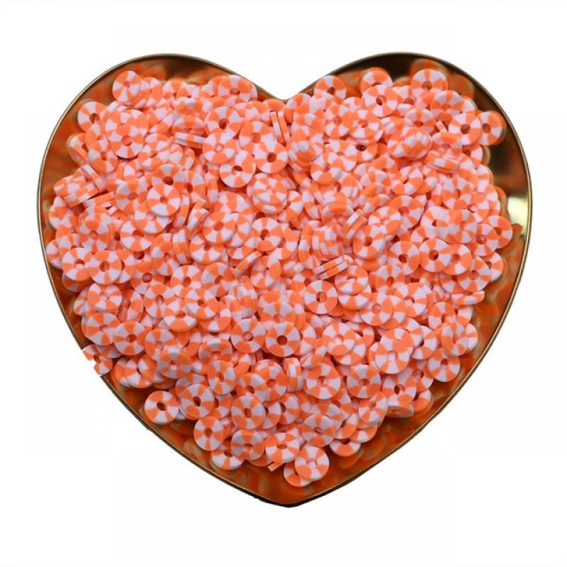 800pcs/lot Flat Round Polymer Clay beads Chip Disk Loose Spacer Beads For Jewelry Making DIY Handmade Boho Necklace Bracelet