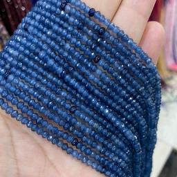 Natural Stone 3*4MM Faceted Flat Rondelle Spacer Beads Jades Chalcedony Turquoises Labradorite For Jewelry Making Diy Bracelet