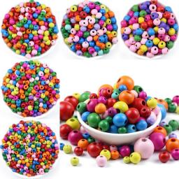 6~500pcs Multicolor Spacer Wood Beads 4/6/8mm Round Wooden Beads For Jewelry Making Baby Rattle Pacifier Beading Findings