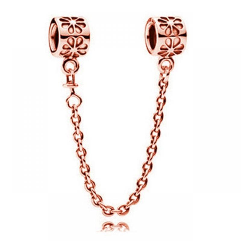 Silver Plated Safety Chain Impede Slip Charms Beads Fit Original DIY Bracelets Bangles For Women Jewelry Accessories Wholesale