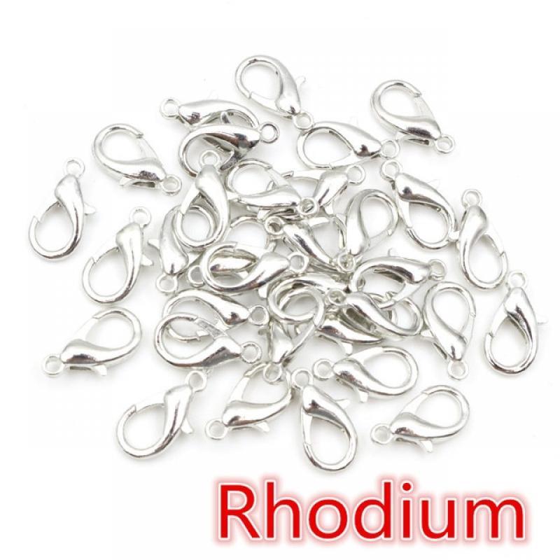 50pcs Bronze Gold Silver Plated Black Alloy Lobster Clasp Hooks for Necklace Bracelet Chain DIY Jewelry Making Finding Supplies