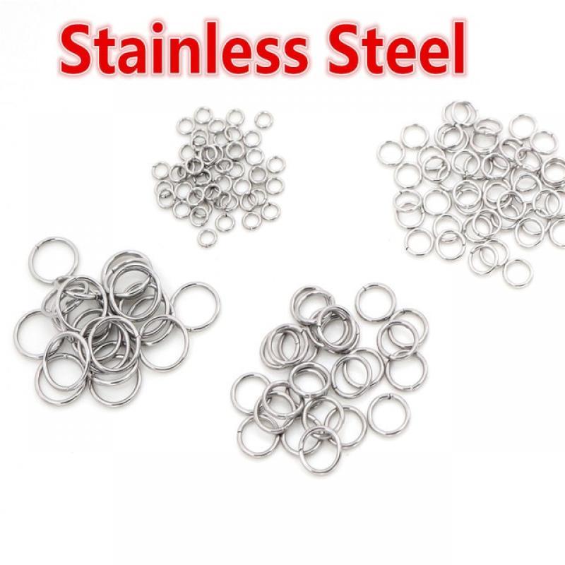 200pcs/Lot 3/4/5/6/7/8/10mm Stainless Steel DIY Jewelry Findings Open Single Loops Jump Rings & Split Ring for jewelry making