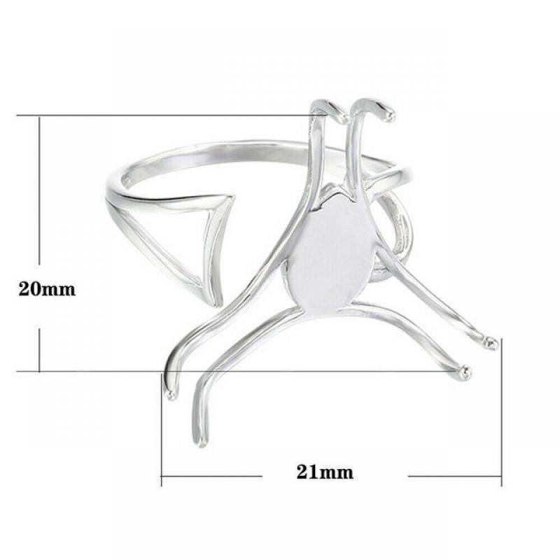 925 Sterling Silver 6 Claws Ring Blank Round Metal Adjustable Ring Base Finding Jewelry Components DIY Gift for Friends