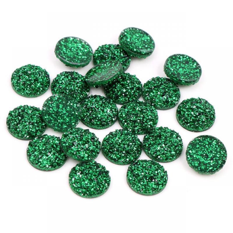 Fashion 40pcs 8mm 10mm 12mm  Mix Colors Druzy Natural Stone Convex Flat back Resin Cabochons Jewelry Accessories Supplies