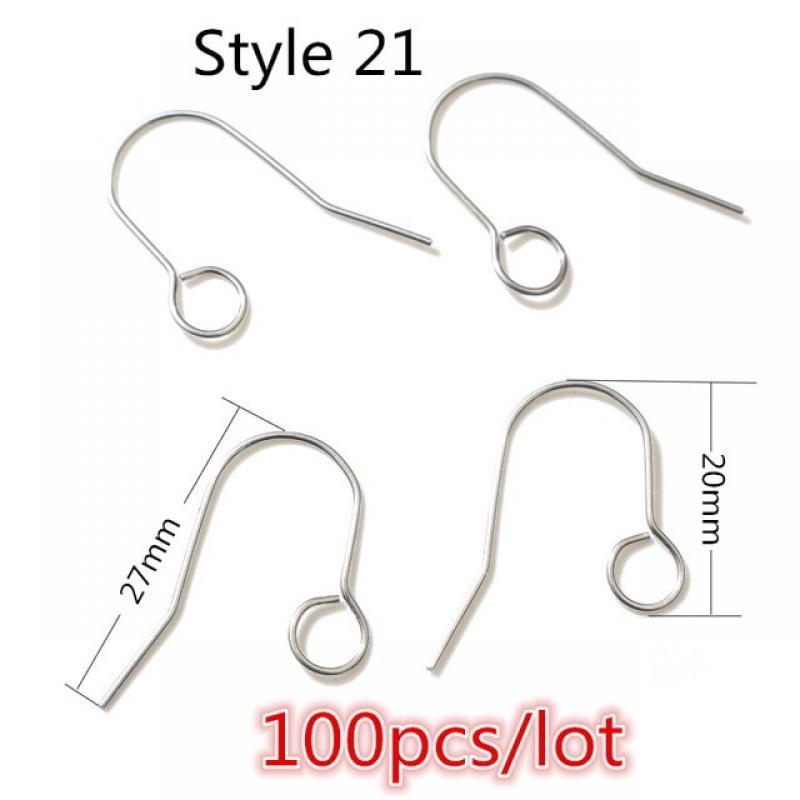 (Never Fade) High Quality 316 Stainless Steel DIY Earring Findings Clasps Hooks Jewelry Making Accessories Earwire