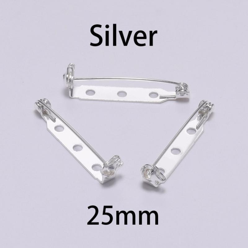 20pcs 20 25 32 38mm Brooch Clip Base Pins Blank Safe Lock Brooch Pin Base Badge Holder For DIY Jewelry Making Findings Supplies