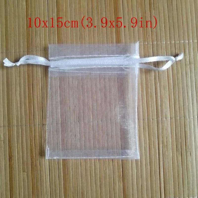 Wholesale 100 Pcs/lot White Drawstring Organza Bags&small Pouches Jewelry Package Bags Christmas Wedding Packaging Gift Bags