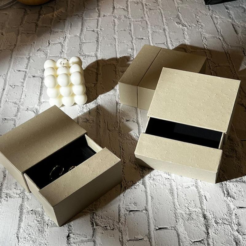 Wholesale100pcs/lot New Style 10.5x10.5x4cm Cardboard Slider Boxes Paper Jewelry Packaging Ring Earring Necklace Display