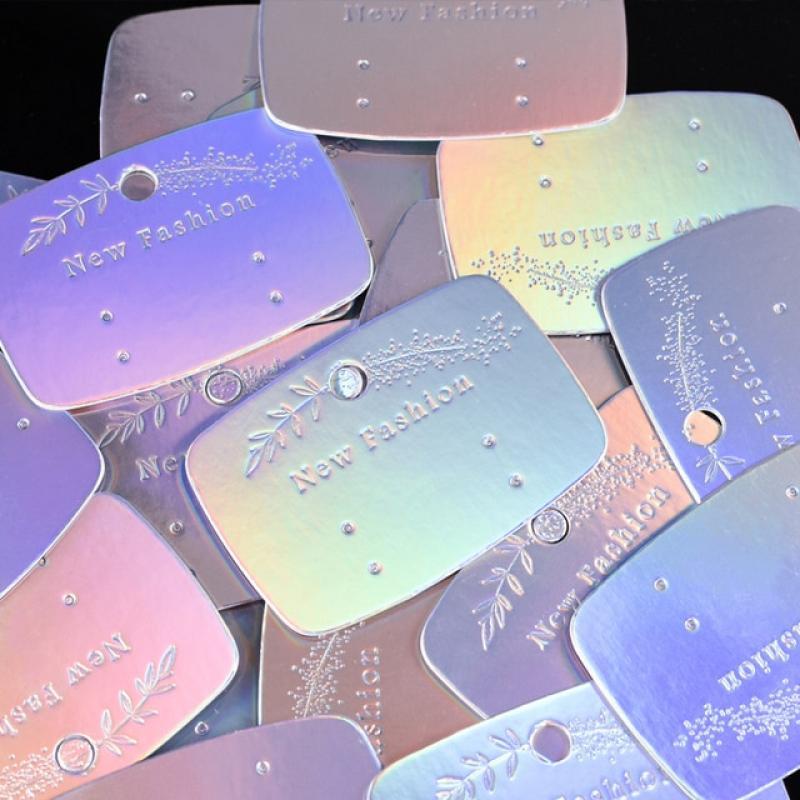 Year2022 New Style Laser Silver Cardboard Paper for Earrings Card Jewelry Packaging Display Stand Hang Tag Stock Cards 50pcs/lot