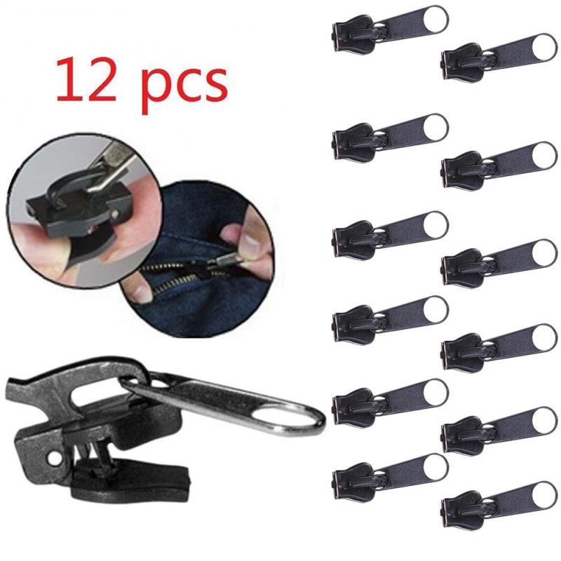 12Pcs 3 Sizes Zip Slider Replacement Universal Instant Fix Zipper Repair Kit For Tents Suitcases Clothing Shoes Zippers Sewing