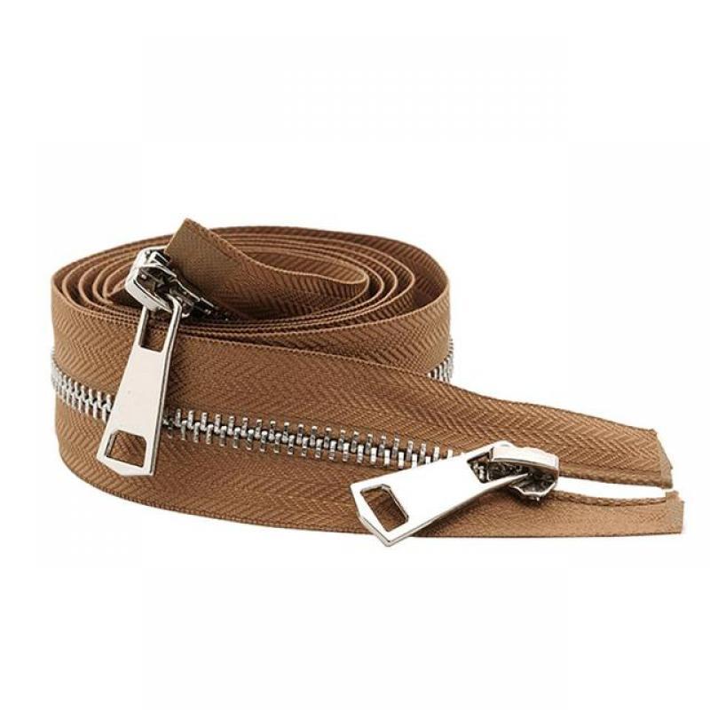 5/10Pcs 30/40/50/60/70/80cm 5# Colorful High Quality Open-end Double Sliders Silver Metal Zipper For DIY Handcraft Cloth Garment