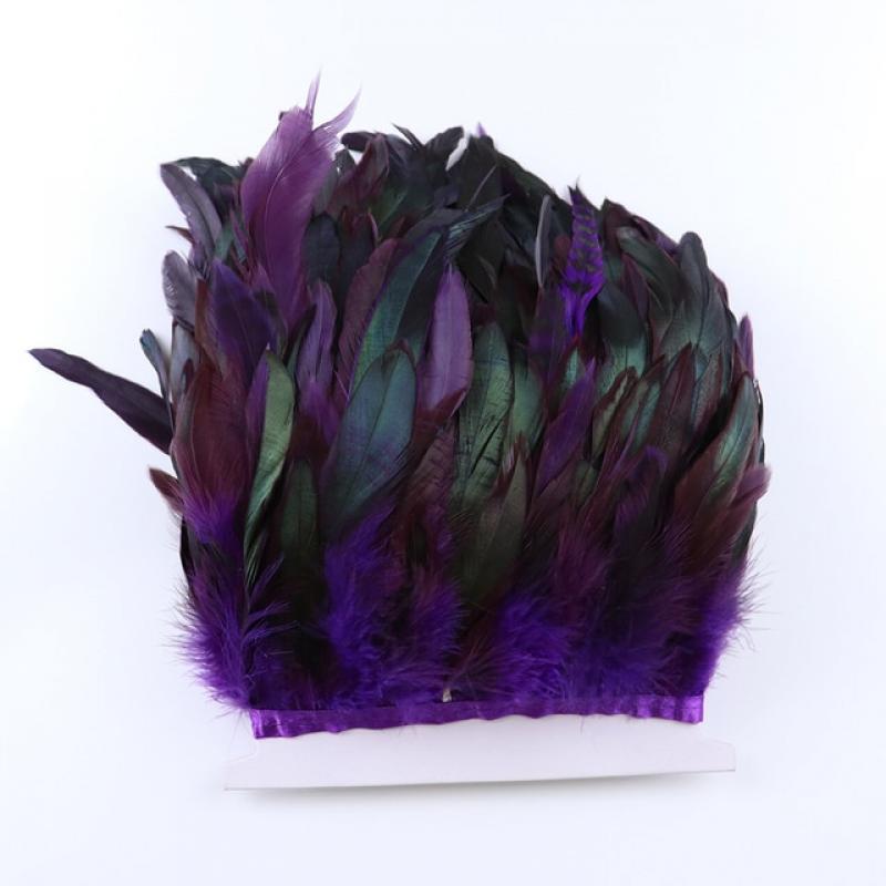 White Rooster Feather Chicken Feathers Trim 1Meter Natural Fringe 10-15cm Ribbon for Festival&Party Clothing Decoration Craft