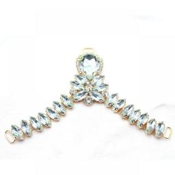 TYNUOMI 1 Pcs Rhinestone Shoe Buckle Bikini Connector Leather Buckle Metal Chain Clothing Bag Shoe Sewing