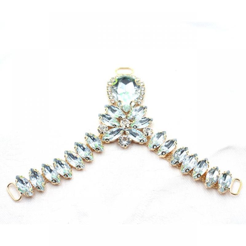 TYNUOMI 1 Pcs Rhinestone Shoe Buckle Bikini Connector Leather Buckle Metal Chain Clothing Bag Shoe Sewing