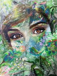 HUACAN 5D Diamond Painting Woman Cross Stitch Kits Embroidery Needlework Sets Diamond Mosaic Girl Portrait Handmade Gift