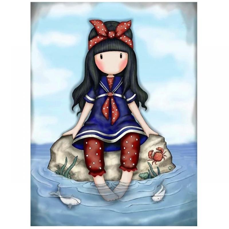 5D Diamond painting Cartoon girl Picture Full Square Round drill Diamond Embroidery Cross stitch Gift Kits mosaic Home decor