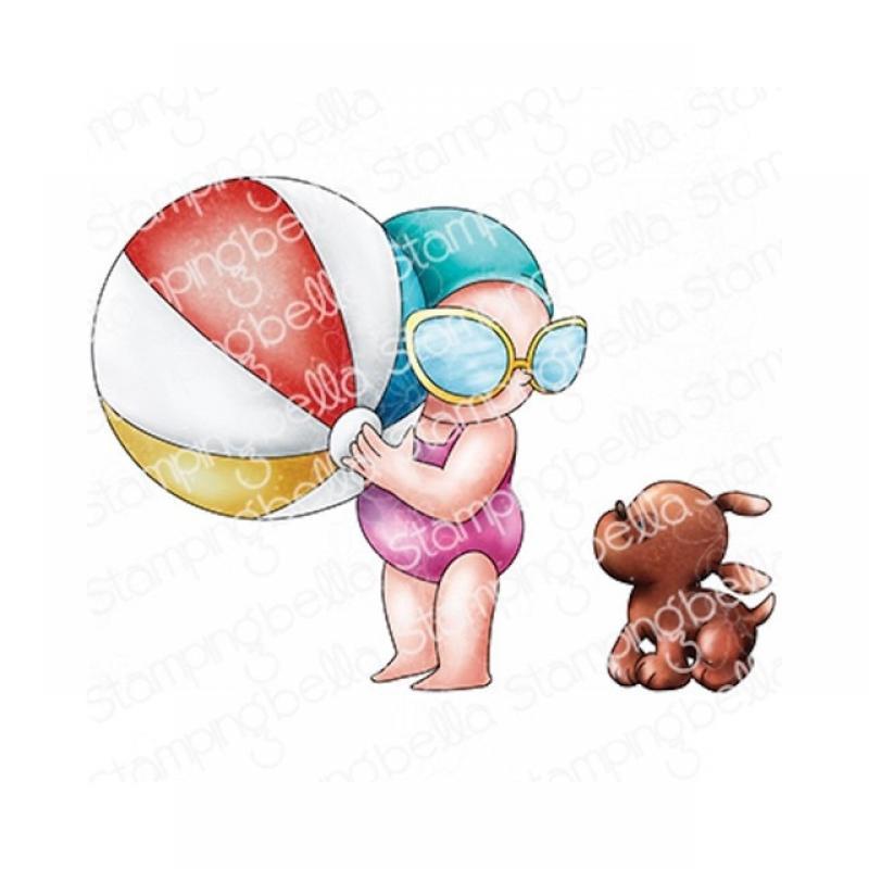 Girl With A Beach Ball And Puppy Dragon Flying 2023 New Metal Cutting Dies Stamps Diy Molds Scrapbooking Paper Making Cuts