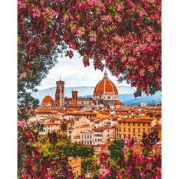 CHENISTORY DIY Framed Oil Picture By Numbers HandPainted City Streets Acrylic Paint Landscape On Canvas Home Wall Painting Gift