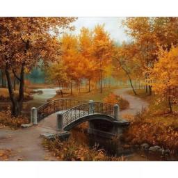 GATYZTORY DIY Painting By Numbers Landscape Tree Oil Painting Home Decor HandPainted Canvas Drawing Gift