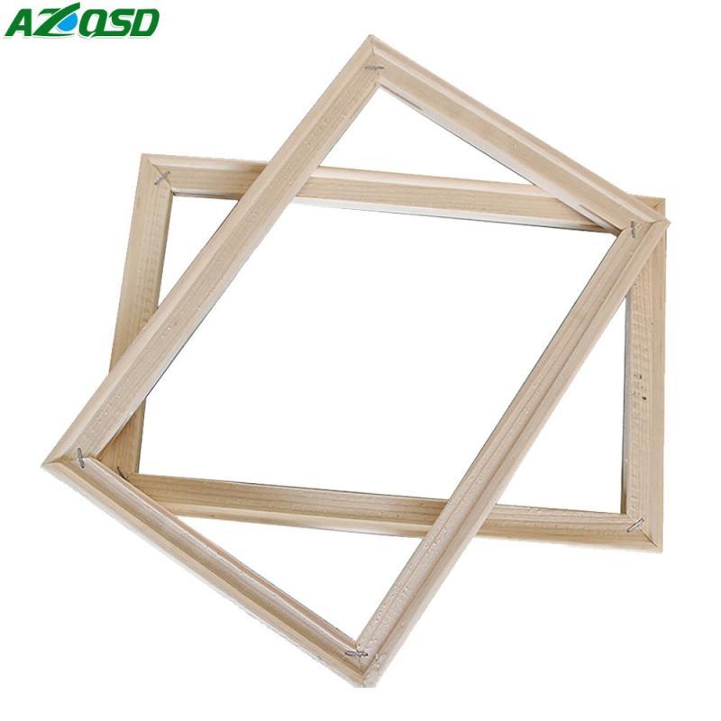 AZQSD Solid Wood Painting By Numbers Frame Mortise Inner Wooden Framed Picture Accessories Calligraphy Mosaic Assembly