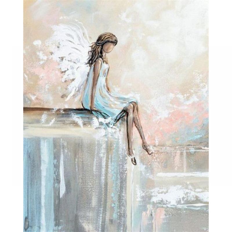 GATYZTORY Interior Cartoon Painting by numbers Kill Time Picture Drawing Angel Coloring by numbers Home decor Adults crafts