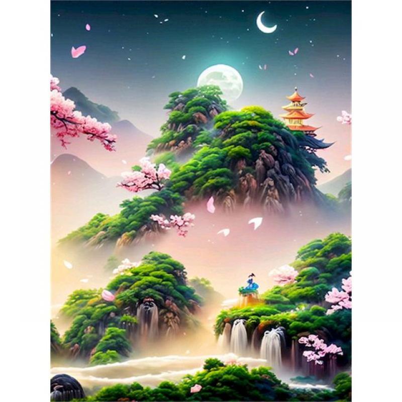 GATYZTORY Painting By Number Landscape Kit Acrylic Paint On Canvas Modern Wall Art DIY Picture By Number Home Decoration