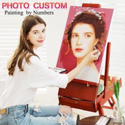 Painting By Numbers Dropshipping Personality Photo Customized DIY Picture Drawing Coloring By Numbers Acrylic Cat Adult No Frame