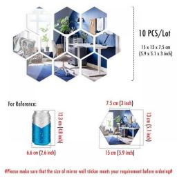 MCDFL Large Hexagonal Mirror Stickers For Bedroom Big Acrylic Wall Mirrors Model Decorative Self-Adhesive Bathroom Soft 3d Tiles