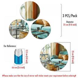 MCDFL Large Round Wall Mirror Stickers Big Cute Self-adhesive Mirrors Decals Aesthetic Room Decor For Apartment Bedroom 3d Tiles