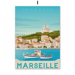 Colored Travel City Landscape Illustration Canvas Painting France Nice Paris Monaco Nantes Poster Nordic Art Wall Decor