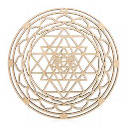 Wooden Wall Art Home Decor Flower Of Life Energy Mat Decorative Boards Crafts Slice Wood Base Coasters Sacred Geometry Ornament