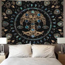 Mysterious Tree Of Life Mushroom Forest Tapestry Wall Hanging Fairy Tale Bohemian Psychedelic Home Dormitory Dream Decor