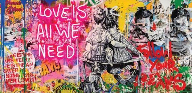 LOVE IS ALL WE NEED Graffiti Art Paintings Print on Canvas Art Posters and Prints Street Art Wall Picture Home Decoration Cuadro
