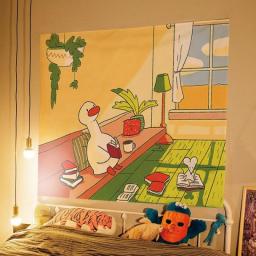 Anime Cute Duck Background Cloth Room Decor Kawaii Tapestry Teen Room Decor Posters And Prints Garden Posters For Outside