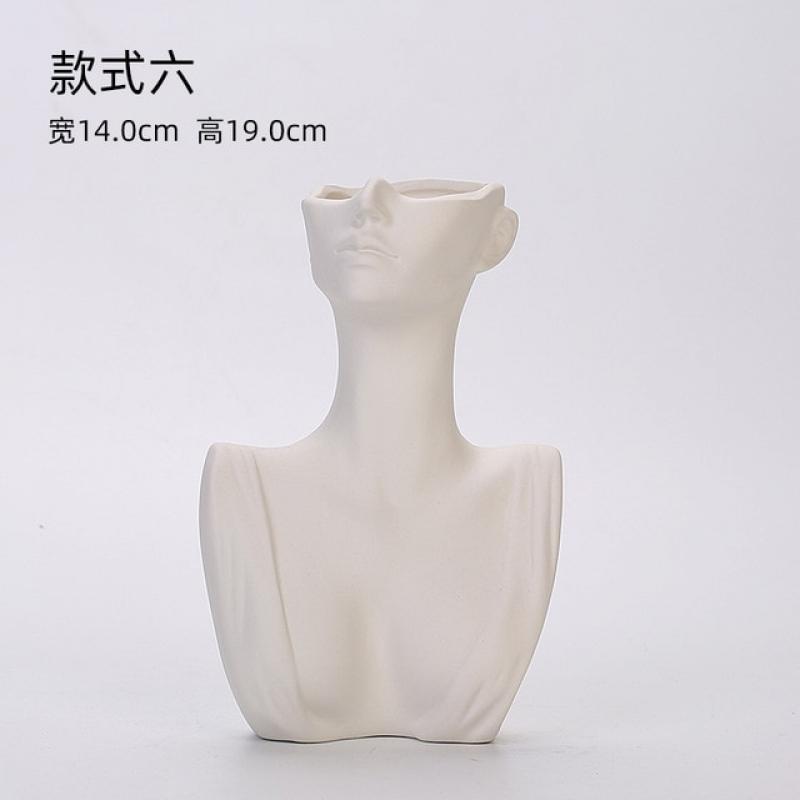 NEW Nordic Modern Simple Ceramic Vases Plain Burning Decoration Living Room Office Home Furnishings Creative Body Shape Bottles