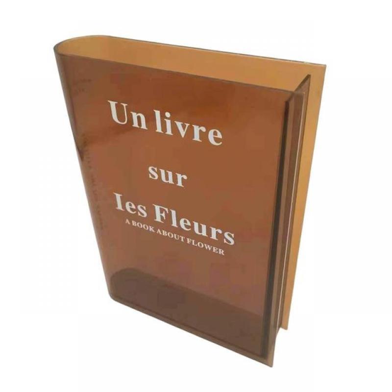 Acrylic Book Vase Unique Centerpieces Floral Arrangement Home Decor Table Vase for Bookshelf Living Room Desktop Restaurant