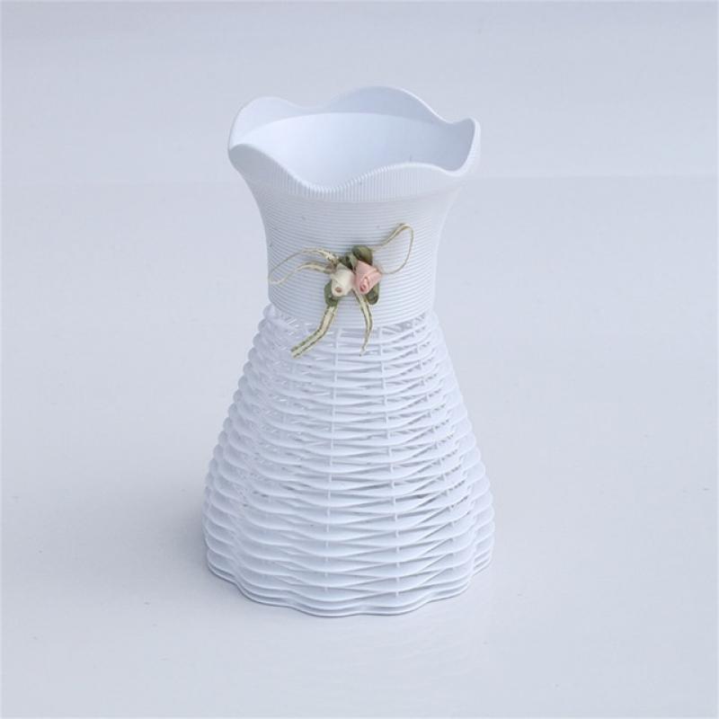 Flower Basket Artificial Plastic Rattan Home Garden Wedding Party Decoration Hanging Vase Table Artificial Decoration Home Decor