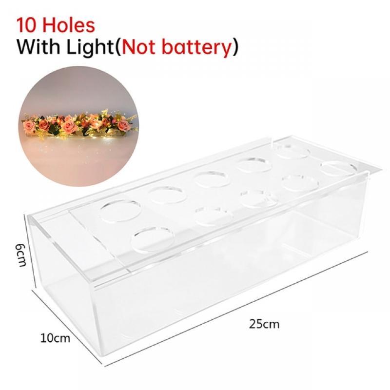 Clear Acrylic Flower Vase For Wedding Dining Table Floral Centerpiece Decoration Rectangular Rose Flower Vase Home Party Decor