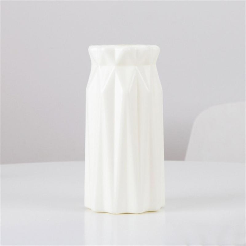Nordic Plastic Flower Vase Unbreakable Anti-Ceramic Vases European Imitation Rattan Pot Simplicity Basket Arrangement Home Decor