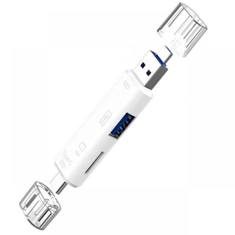 Type C&MicroUSB &USB 5 In 1 High-speed Universal OTG TF Card Read Micro SD Adapter for Android Phone Computer Extension Headers