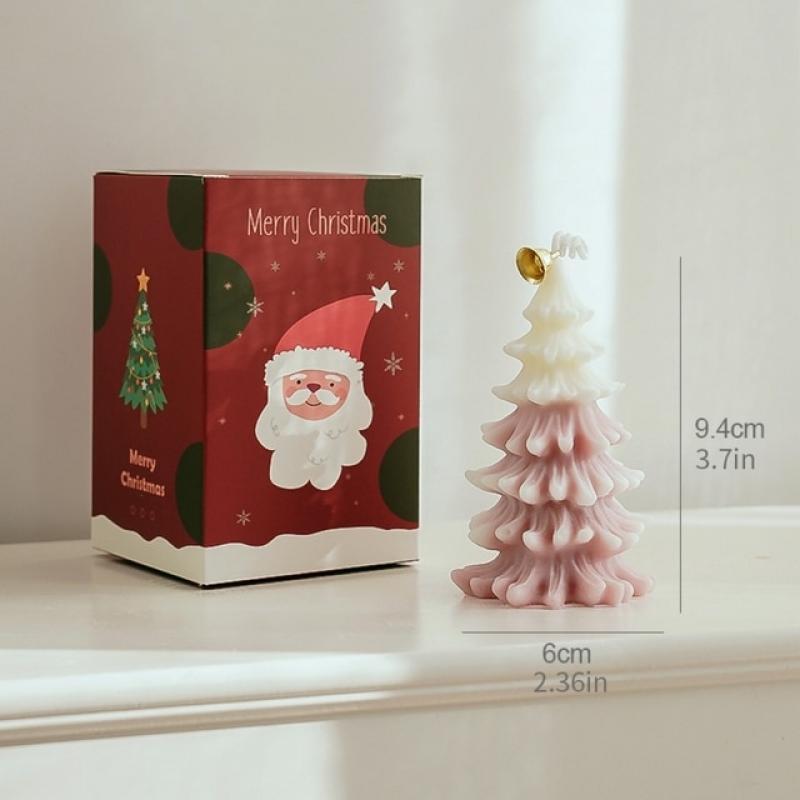 Holiday Scented Candles for Christmas Gift Christmas Tree Shaped Desktop Ornament Creative Holiday Present for Families Friends