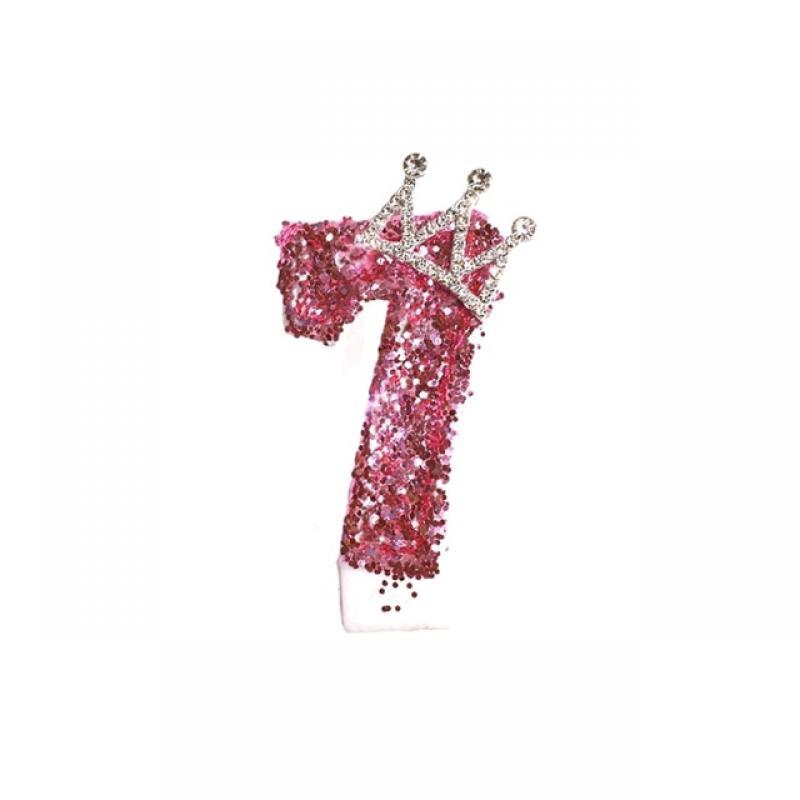 Children's Birthday Candles 0-9 Number Pink Candle Butterfly Glitter Beeswax Candles for Cake Decoration Anniversary Party