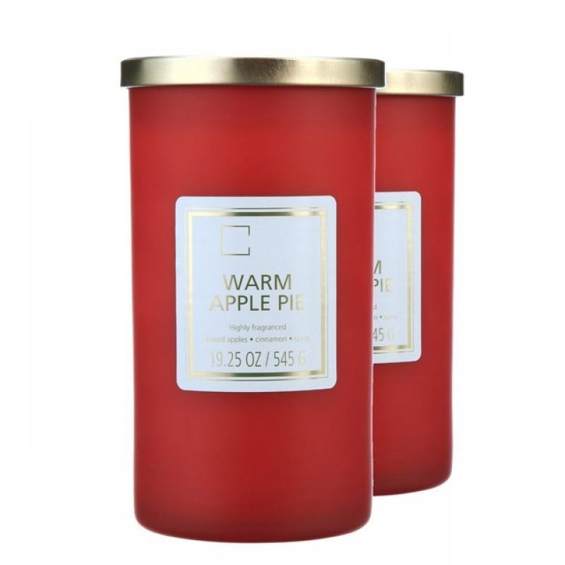 POPTOP Warm Pie Scented Single-Wick Frosted Jar Candle, 19.25 oz., 2-Pack