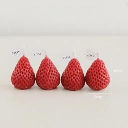 1PC/4PCS DIY Strawberry Candle Paraffin Wax Scented Aromatherapy Candly Red Pink Candles For Valentine's Day Wedding Gift